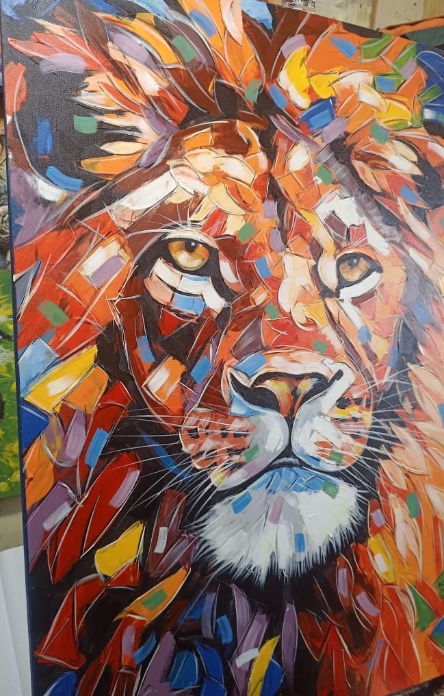 Ferdinand's geometric cubist lion artwork