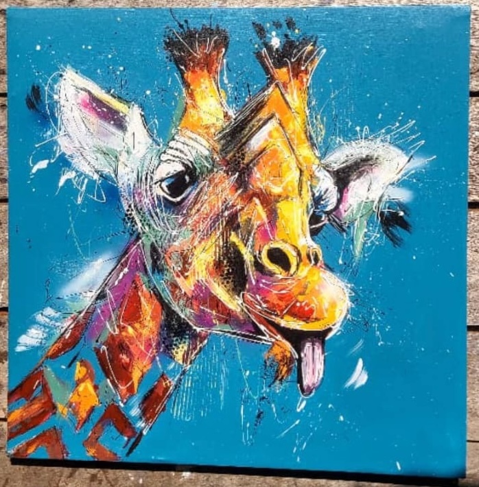 Playful Giraffe by Ferdinand Ssekyanja