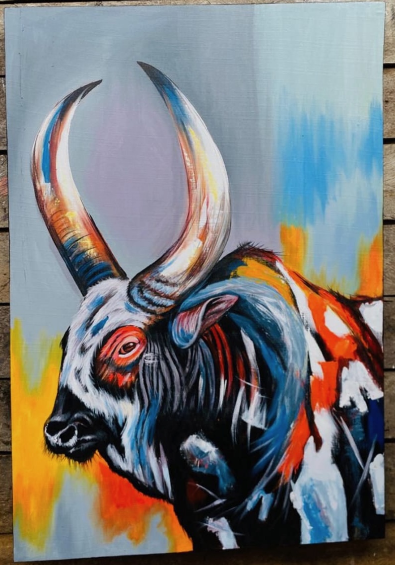 Bull Dynamic Blue Orange Contemporary